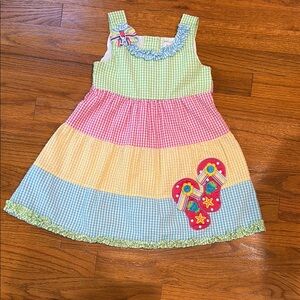 Emily Rose Green and Pink Sleeveless Sundress